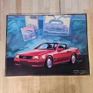 Mercedes-Benz 1990 500SL Limited Print Dennis Hoyt Numbered 144/200 18" X 24"